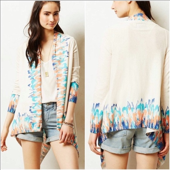 Anthro Guinevere Waterfall Drape Cardigan Sweater - Picture 3 of 5